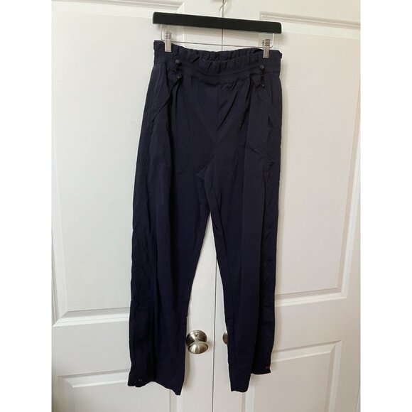 Athleta Trekkie Parachute Pants Womens 8 Navy Blue Outdoor Athleisure Gorpcore - Picture 2 of 12